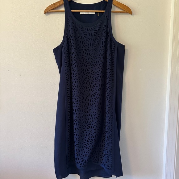 Susana Monaco Midnight Blue Laser Cut Mini Dress | Size 8 - Picture 1 of 9